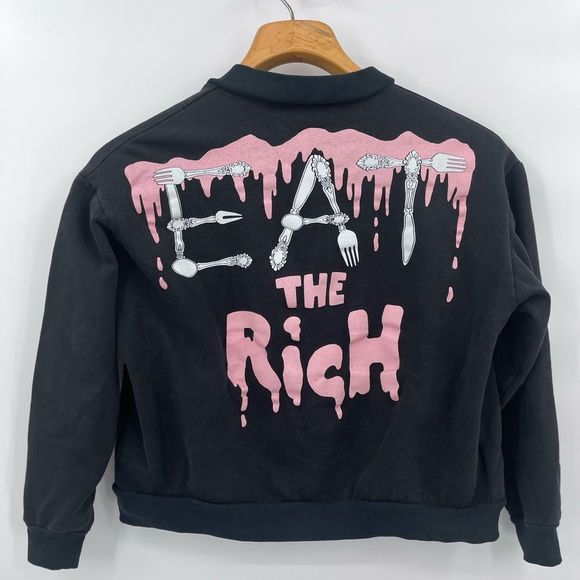 Jeremy Scott Other - Jeremy Scott RARE  Eat The Rich Collection Graphic cardigan size‎ medium